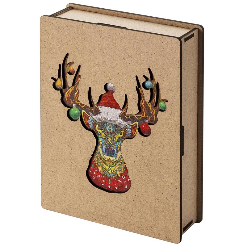 Holz-Puzzle, "Christmas Deer" in Holzbox, 200 Teile