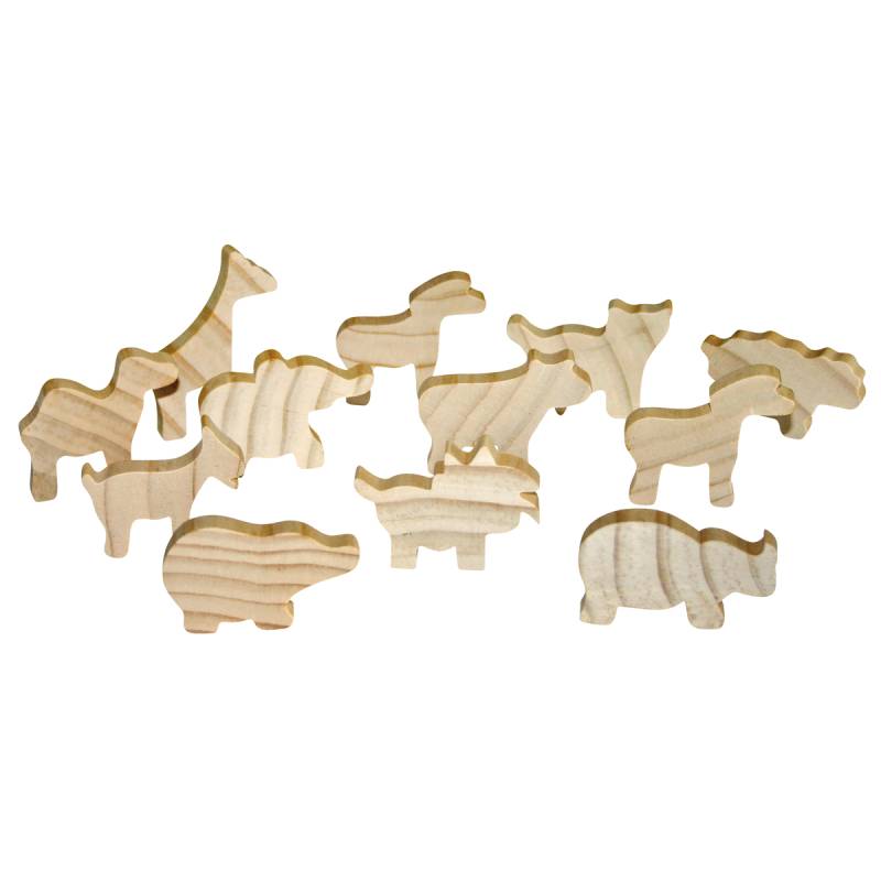 Holzfiguren Tiere 12er Set Holzfiguren Tiere 12er Set