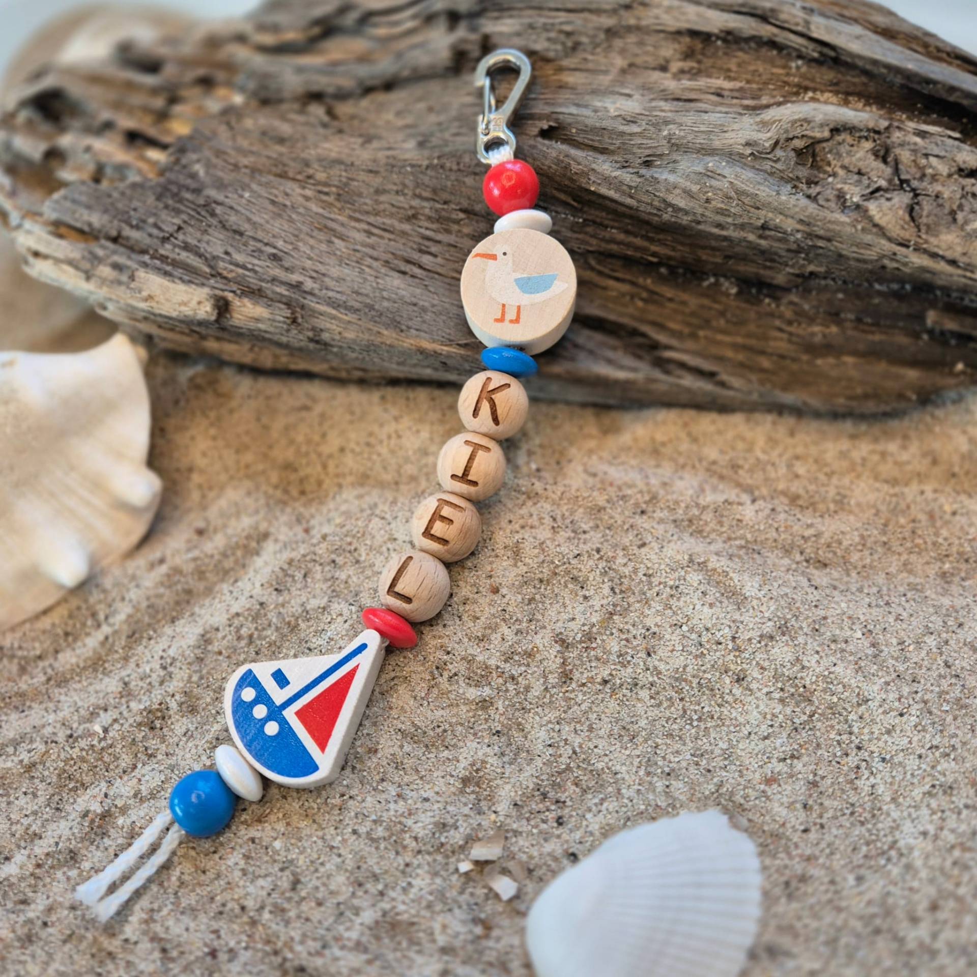 Holzperlen-Schlüsselanhänger "Kiel" Bastelset