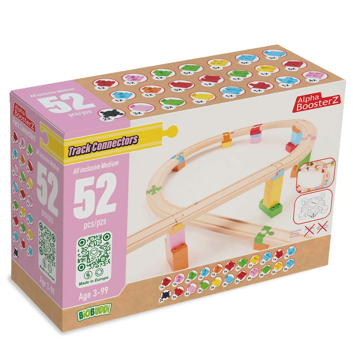 Holzschienen Verbinder + Schrägen Set 52 Teile Holzschienen Verbinder + Schrägen Set 52 Teile