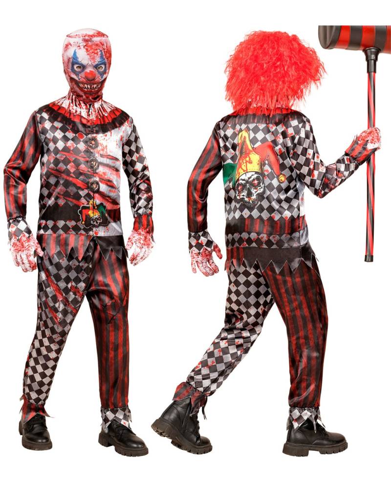 Horror Clown Schnellkostüm für Kinder mit Maske & Handschuhe Horror Clown Schnellkostüm für Kinder mit Maske & Handschuhe