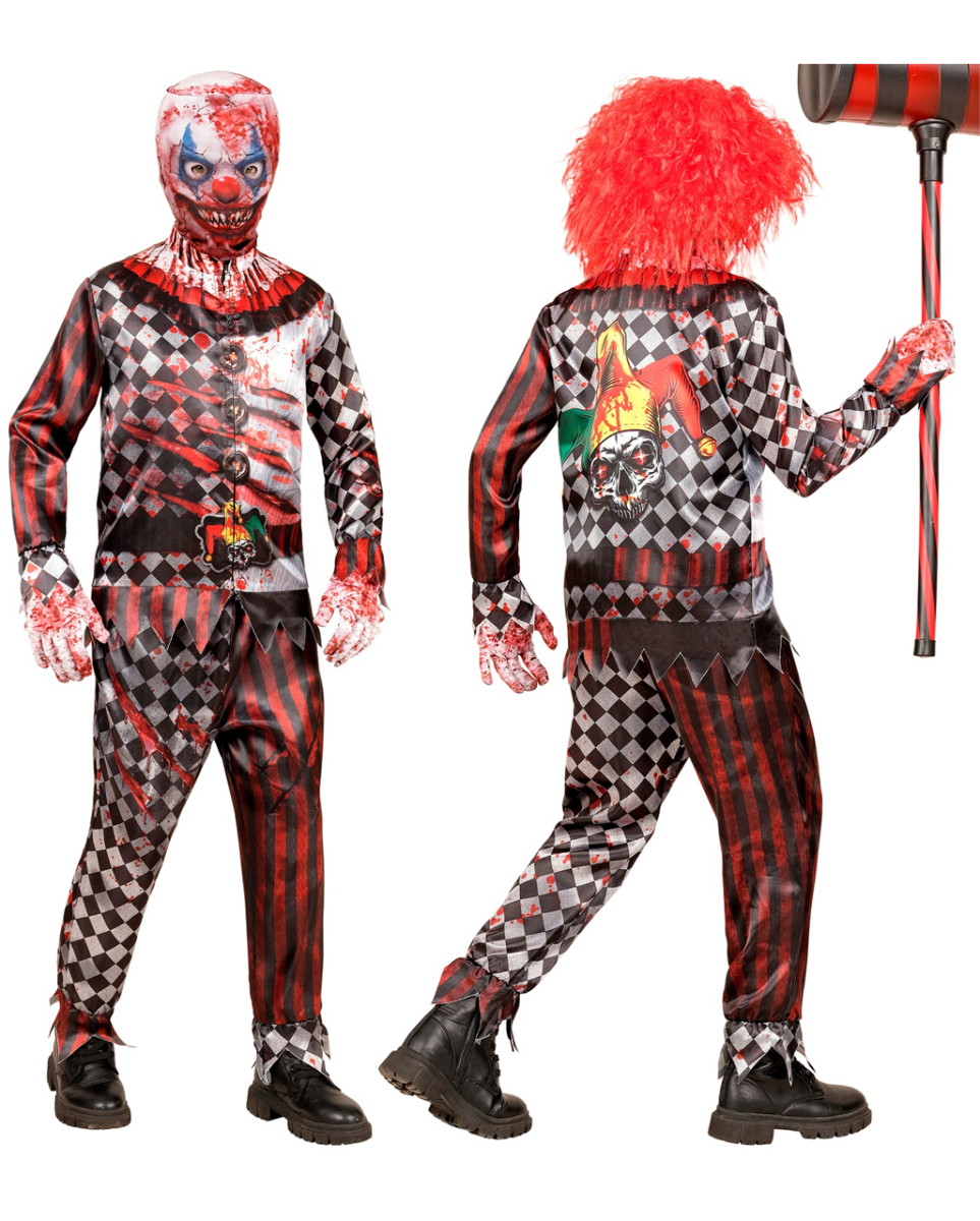 Horror Clown Sofortkostüm für Kinder mit Maske & Handschuhe 128 / 5-7 Jahre Horror Clown Sofortkostüm für Kinder mit Maske & Handschuhe 128 / 5-7 Jahre
