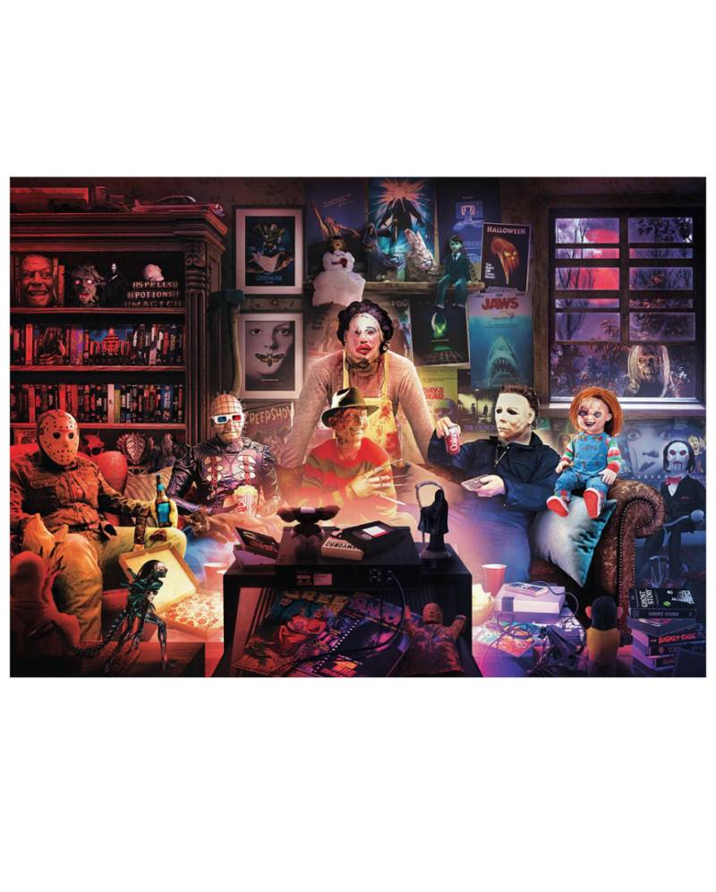 Horror Night Watch Party 1000 Teile Puzzle Horror Night Watch Party 1000 Teile Puzzle