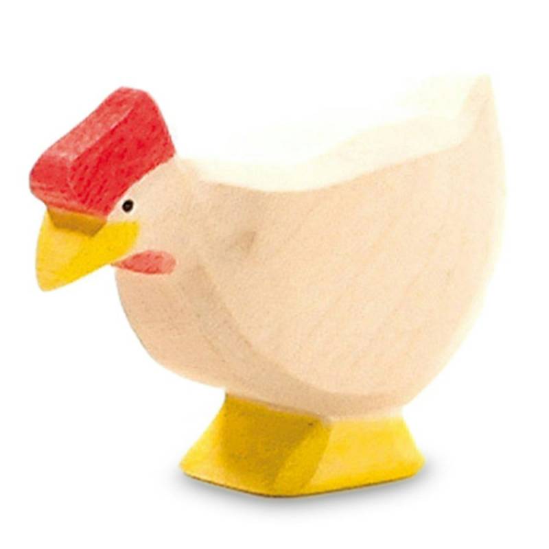 Huhn weiss Holzfigur 4 cm hoch Huhn weiss Holzfigur 4 cm hoch