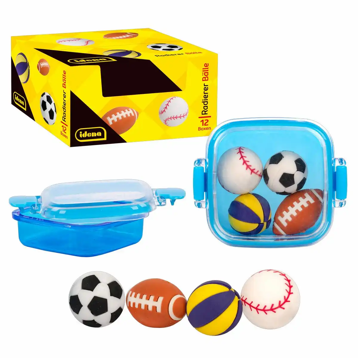 Iden - Idena Radierer Bälle 4 Stück in Box