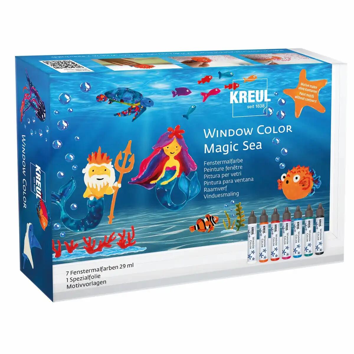 Iden - KREUL Window Color Set „Magic Sea“ – 7 x 29 ml