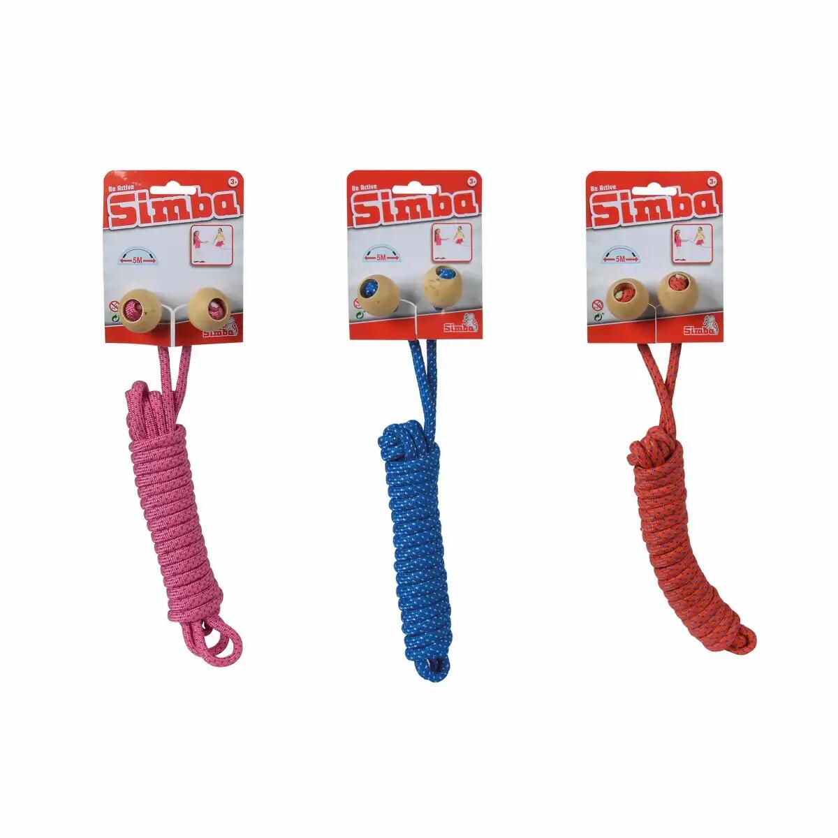 Iden - Springseil – Doppel-Springseil mit Holzkugeln, 5 m, sortiert