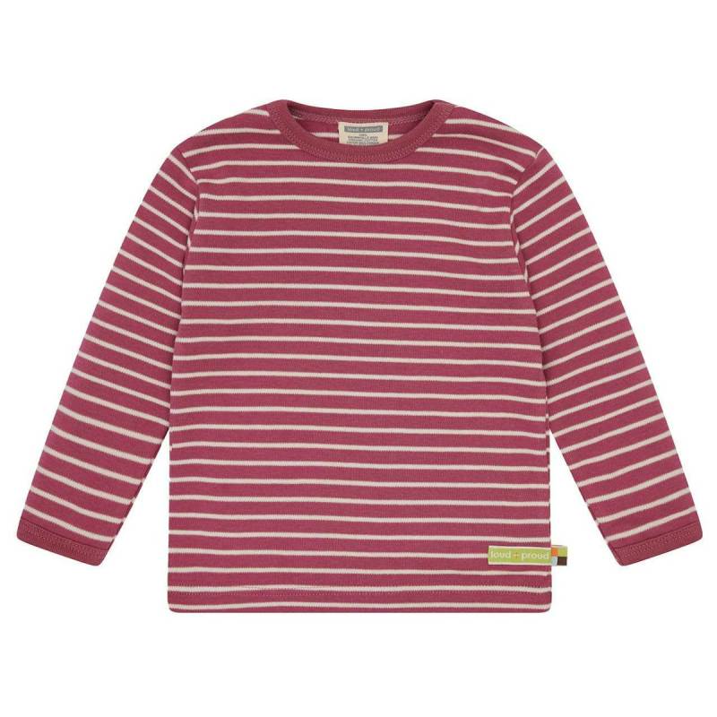 Interlock Langarmshirt altrosa gestreift 98/104