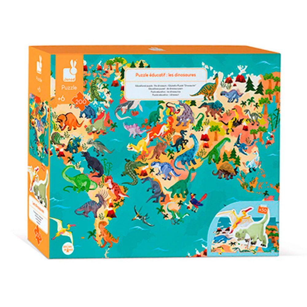 Janod - Educativ-Puzzle Dinosaurier, 200 Teile