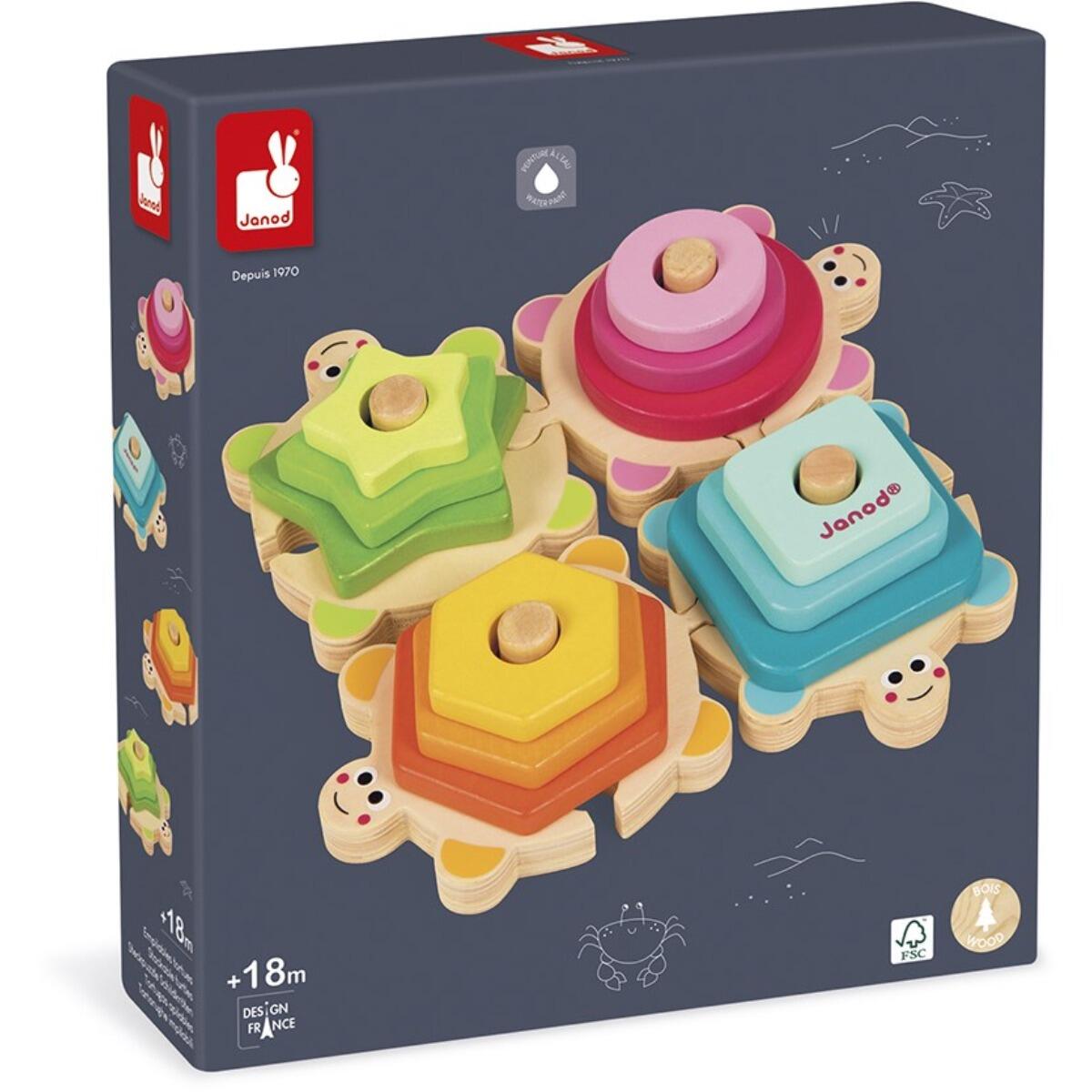 Janod - Holzsteckpuzzle Schildkröte