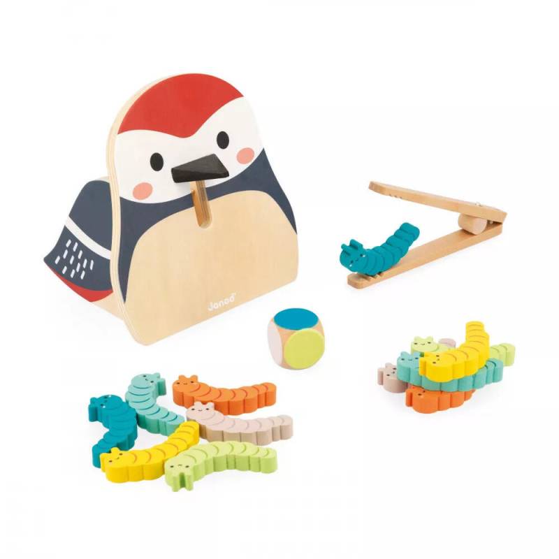 Janod - Steckspiel / Specht mit Raupen Janod - Steckspiel / Specht mit Raupen