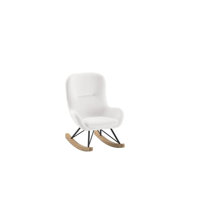 Jaxx Kinder-Schaukelstuhl Bouclé Creme-Weiß von Jaxx