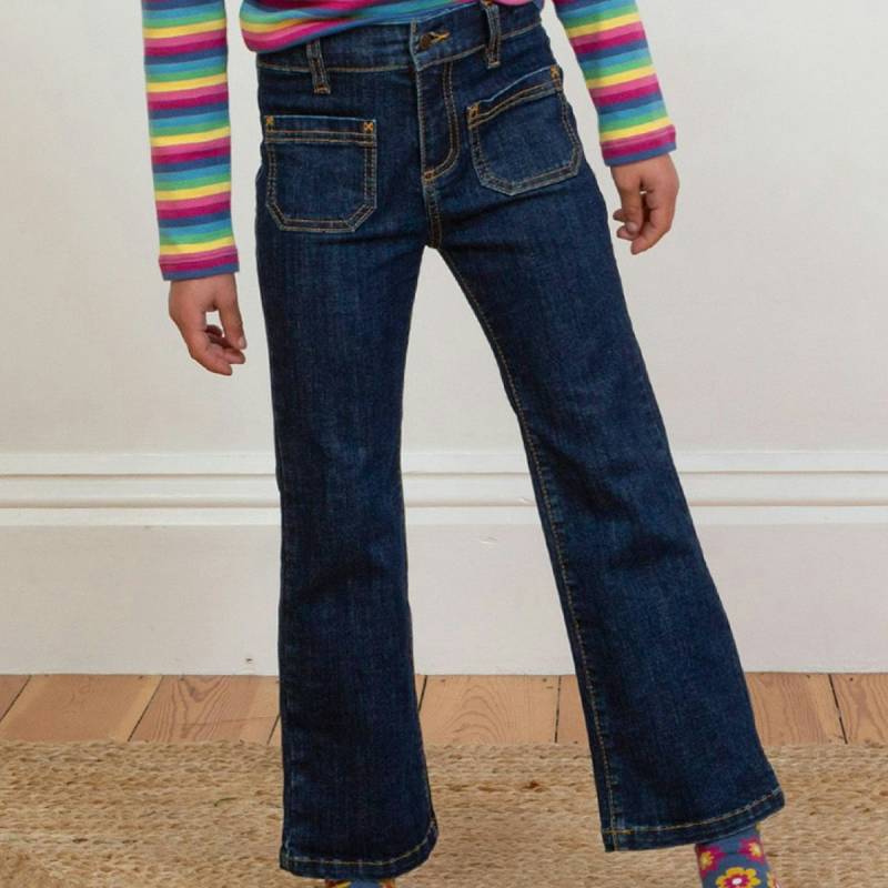 Jeans Schlaghose mit Herztaschen 104