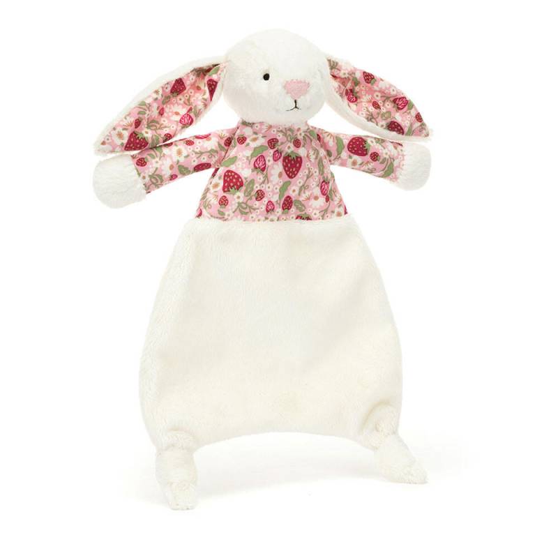 Jellycat - Schmusetuch Hase weiß Erdbeere Cream Bunny Berry Comforter
