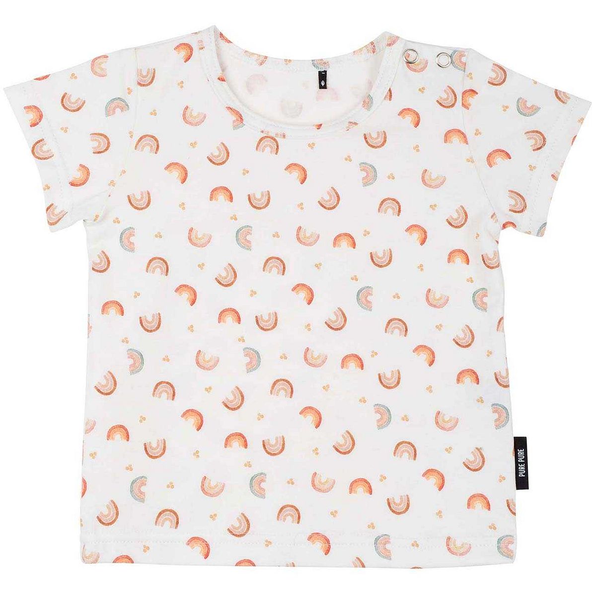 Jersey Baby Shirt kurzarm Regenbogen weiß 62