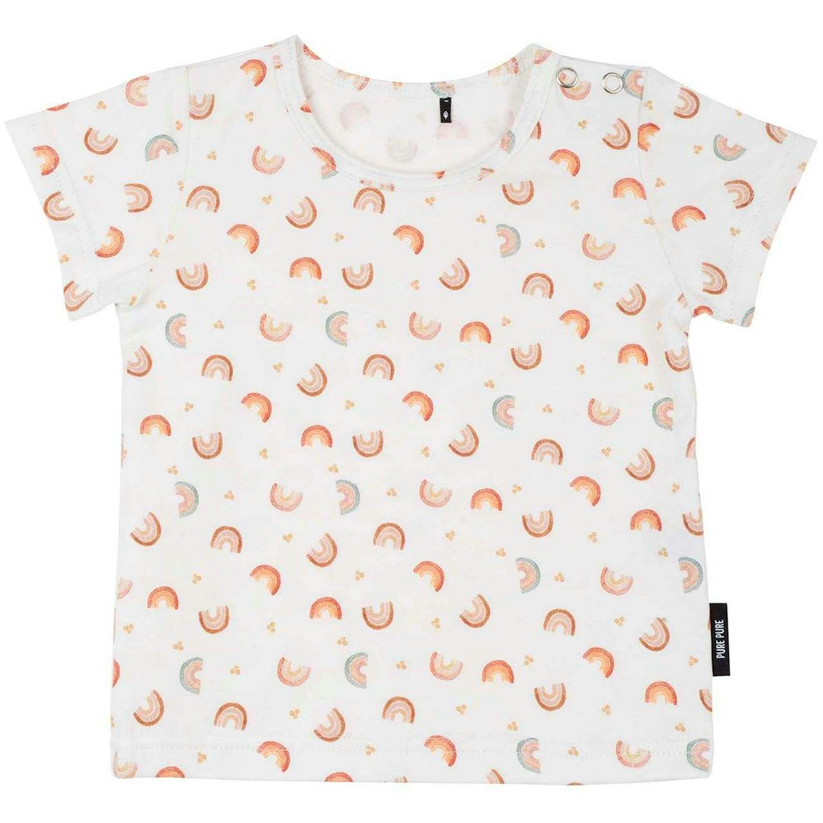 Jersey Baby Shirt kurzarm Regenbogen weiß 68
