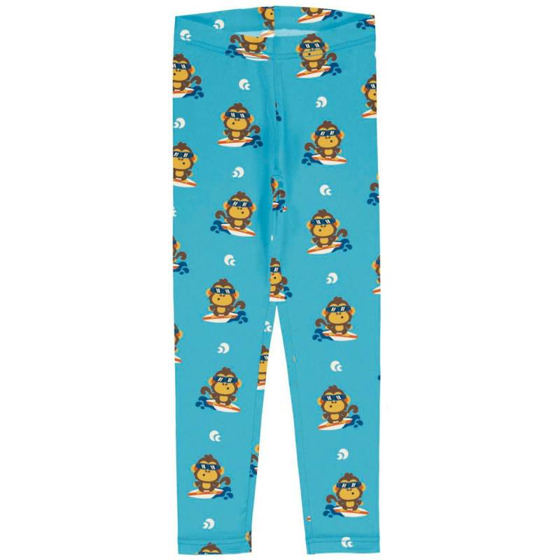 Jersey Leggings Äffchen hellblau 122/128
