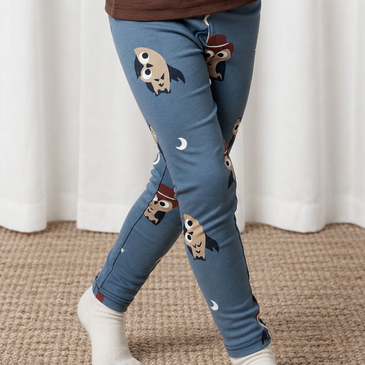 Jersey Leggings Eule blau 98/104