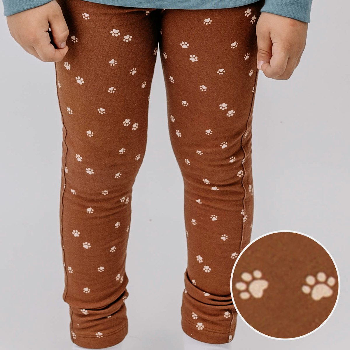 Jersey Leggings Pfoten braun 104