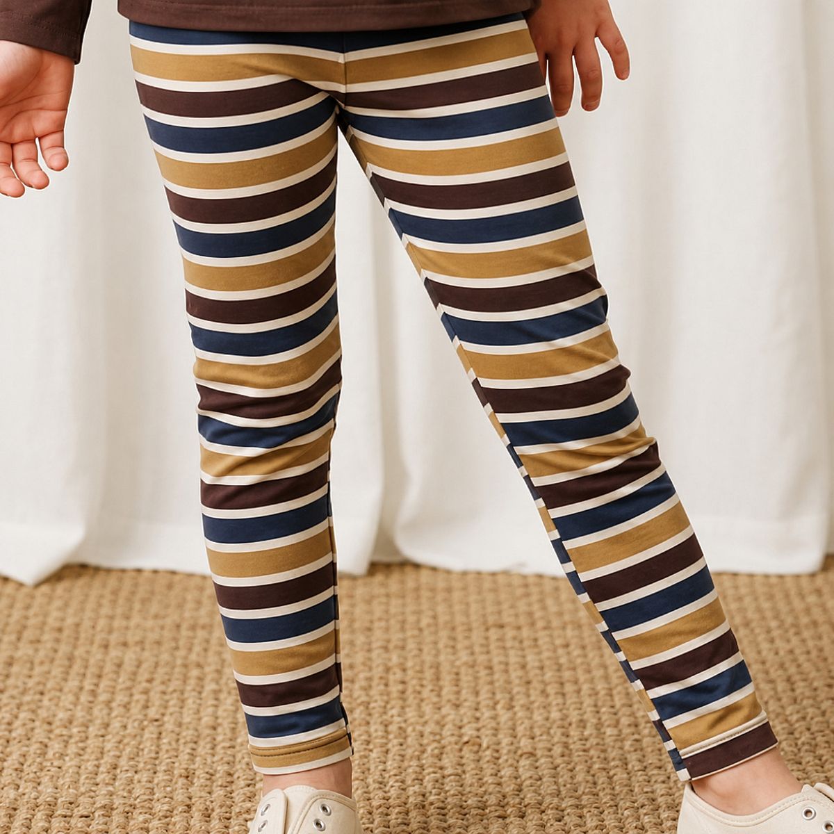 Jersey Leggings Streifen braun 98/104