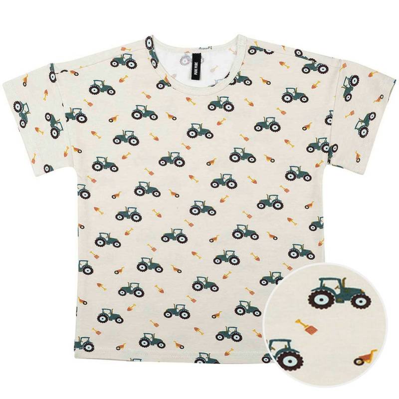 Jersey Shirt Kinder kurzarm Traktor creme 110/116