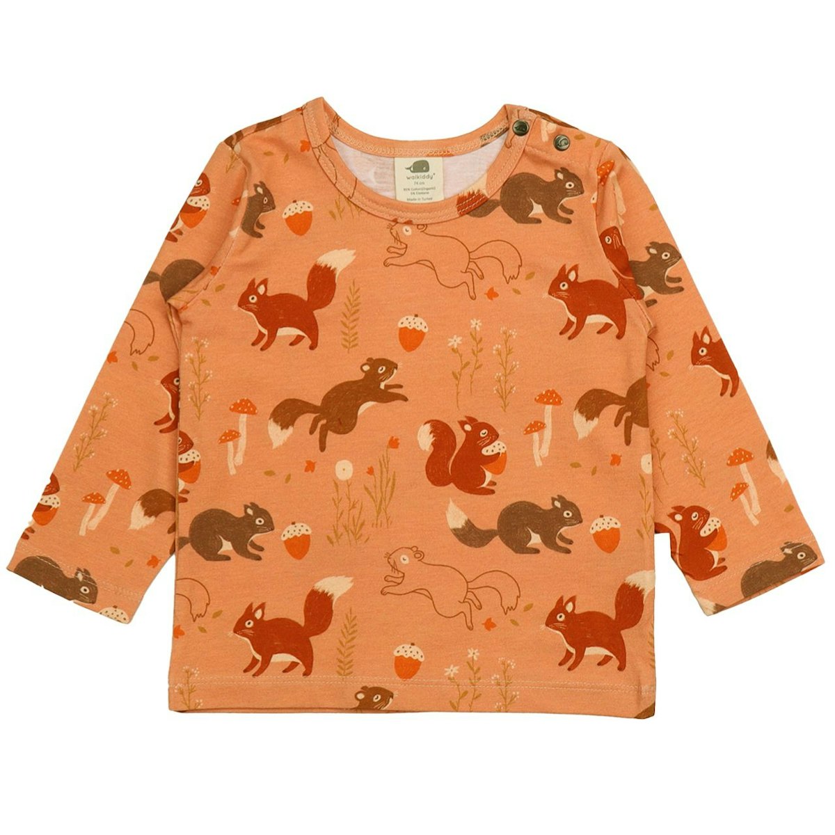 Jersy Langarmshirt rosa mit Eichhörnchen 74