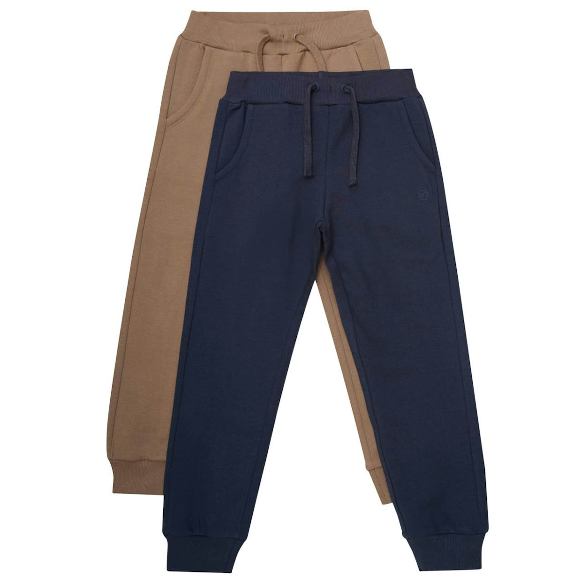 Jogginghose Doppelpack uni blau-braun 104