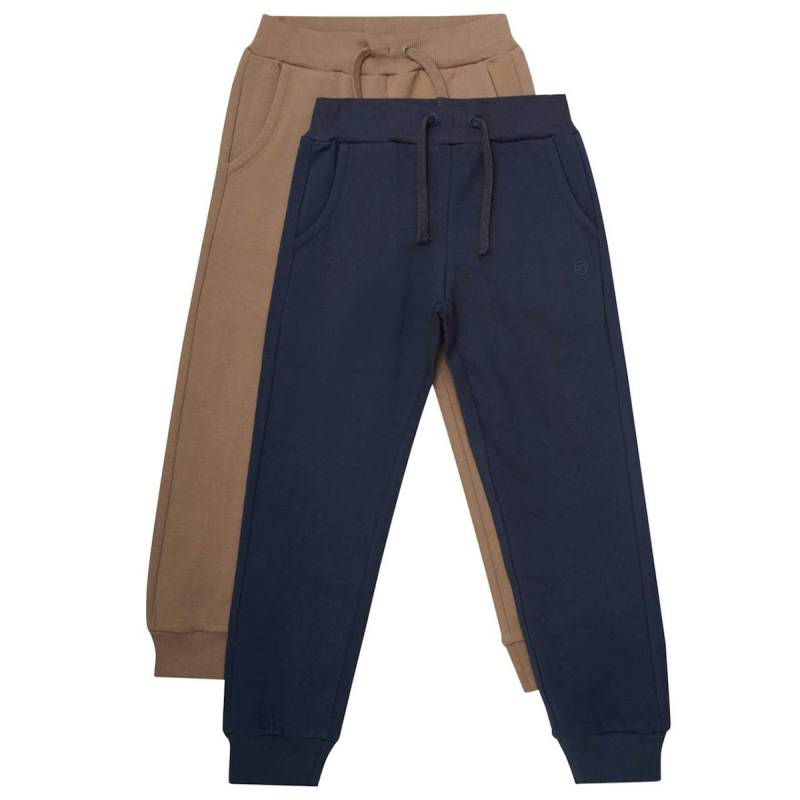 Jogginghose Doppelpack uni blau-braun 152