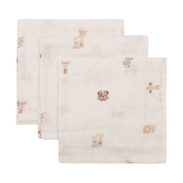 Jollein Waschlappen 3er-Pack Animal Friends