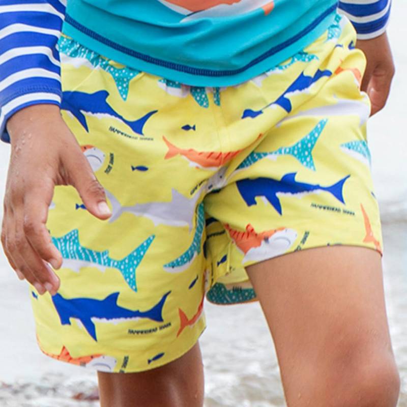Jungen Badehose Haie gelb 92/98