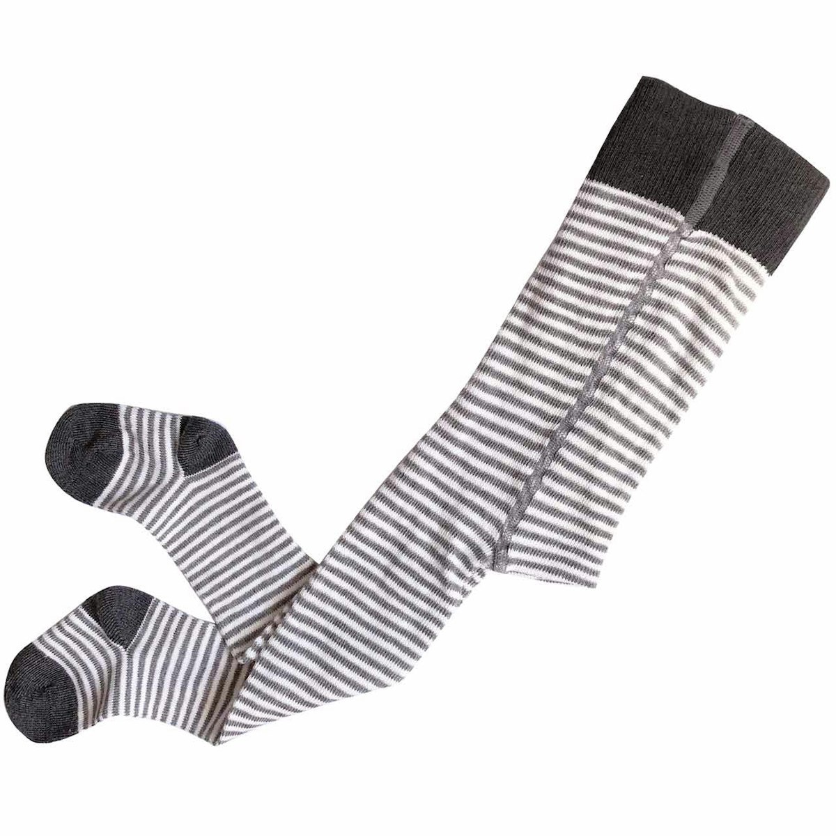 Jungen Strumpfhose geringelt hellgrau 56/62