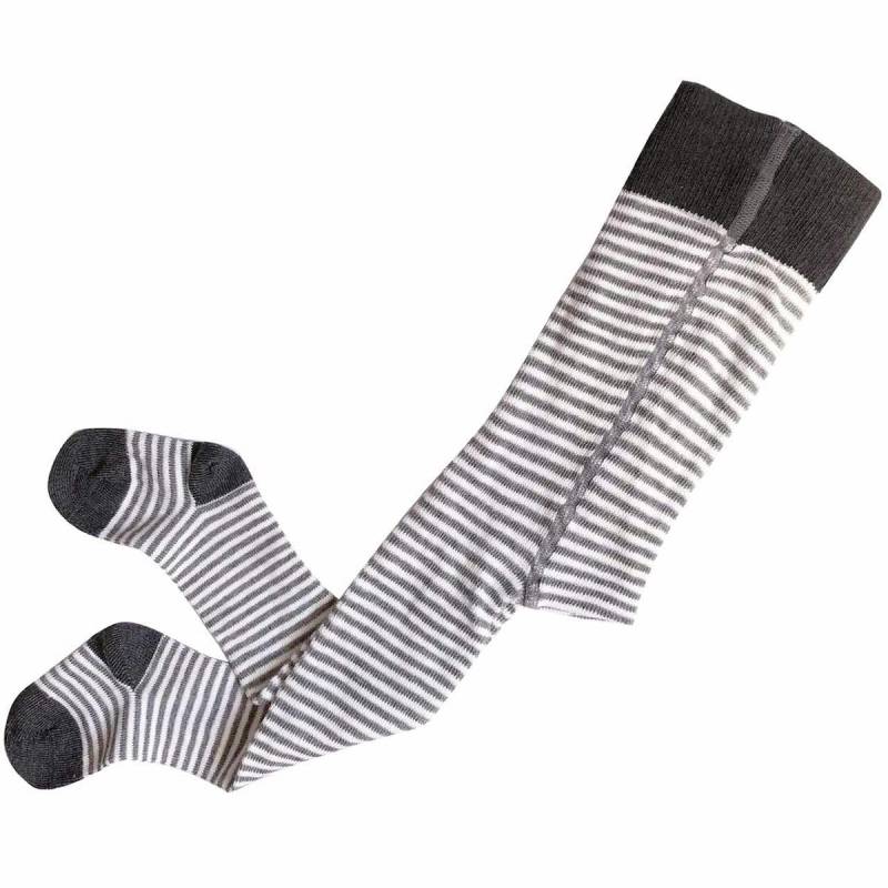 Jungen Strumpfhose geringelt hellgrau 56/62