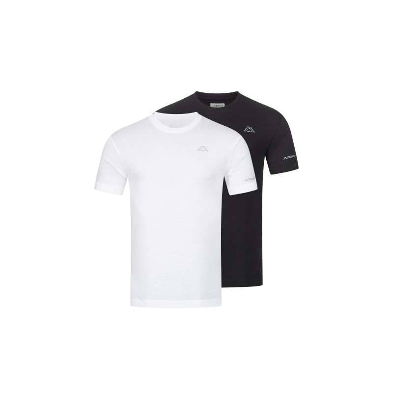 KAPPA MÃ¤nner T-Shirt, Sets 2er Set, GršÃŸe M, Farbe Mix Set  Bright White Beauty Black