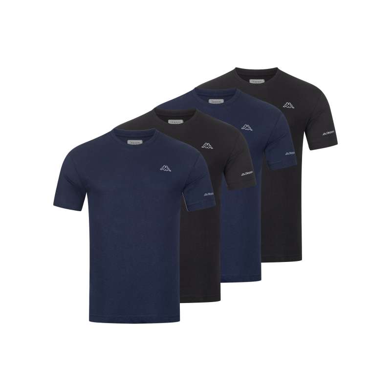 KAPPA Männer T-Shirt, Sets 4er Set, GršÃŸe M, Farbe Mix Set Beauty Black Dress Blue KAPPA Männer T-Shirt, Sets 4er Set, GršÃŸe M, Farbe Mix Set Beauty Black Dress Blue