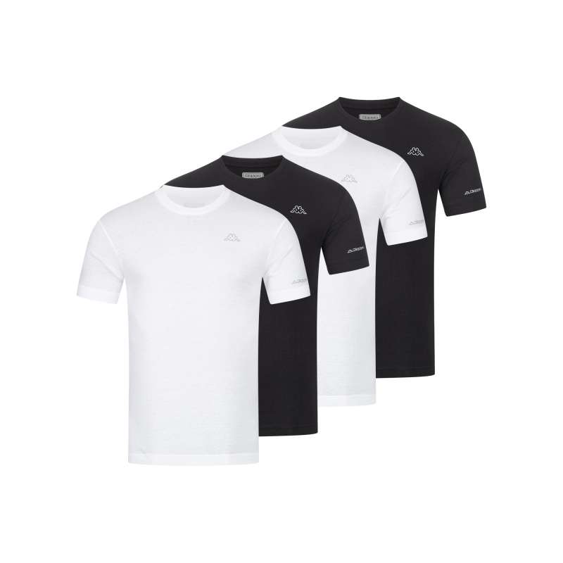 KAPPA Männer T-Shirt, Sets 4er Set, GršÃŸe M, Farbe Mix Set Bright White Beauty Black KAPPA Männer T-Shirt, Sets 4er Set, GršÃŸe M, Farbe Mix Set Bright White Beauty Black