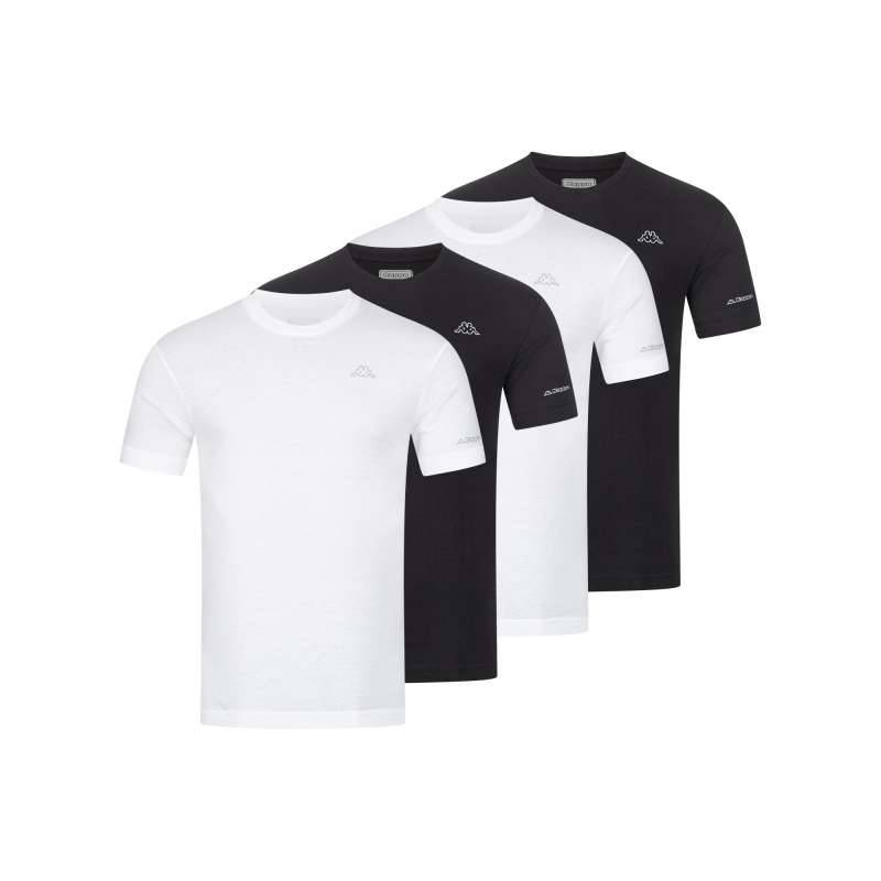 KAPPA MÃ¤nner T-Shirt, Sets 4er Set, GršÃŸe M, Farbe Mix Set  Bright White Beauty Black