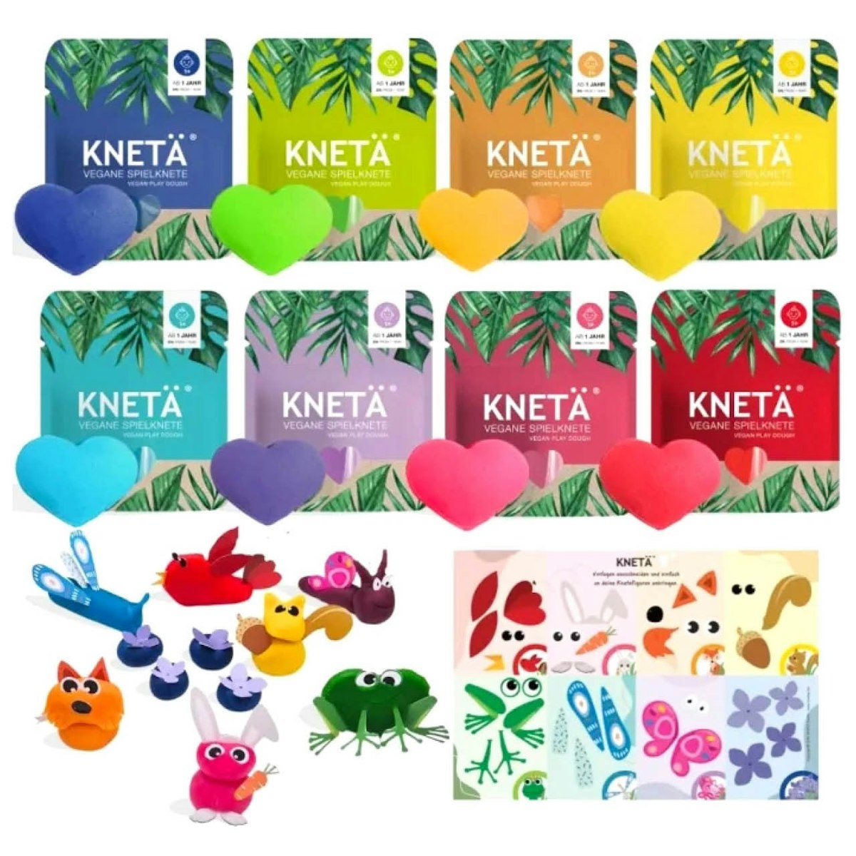 KNETÄ® Set aus Knete 8 x 20g + Bastelkarte