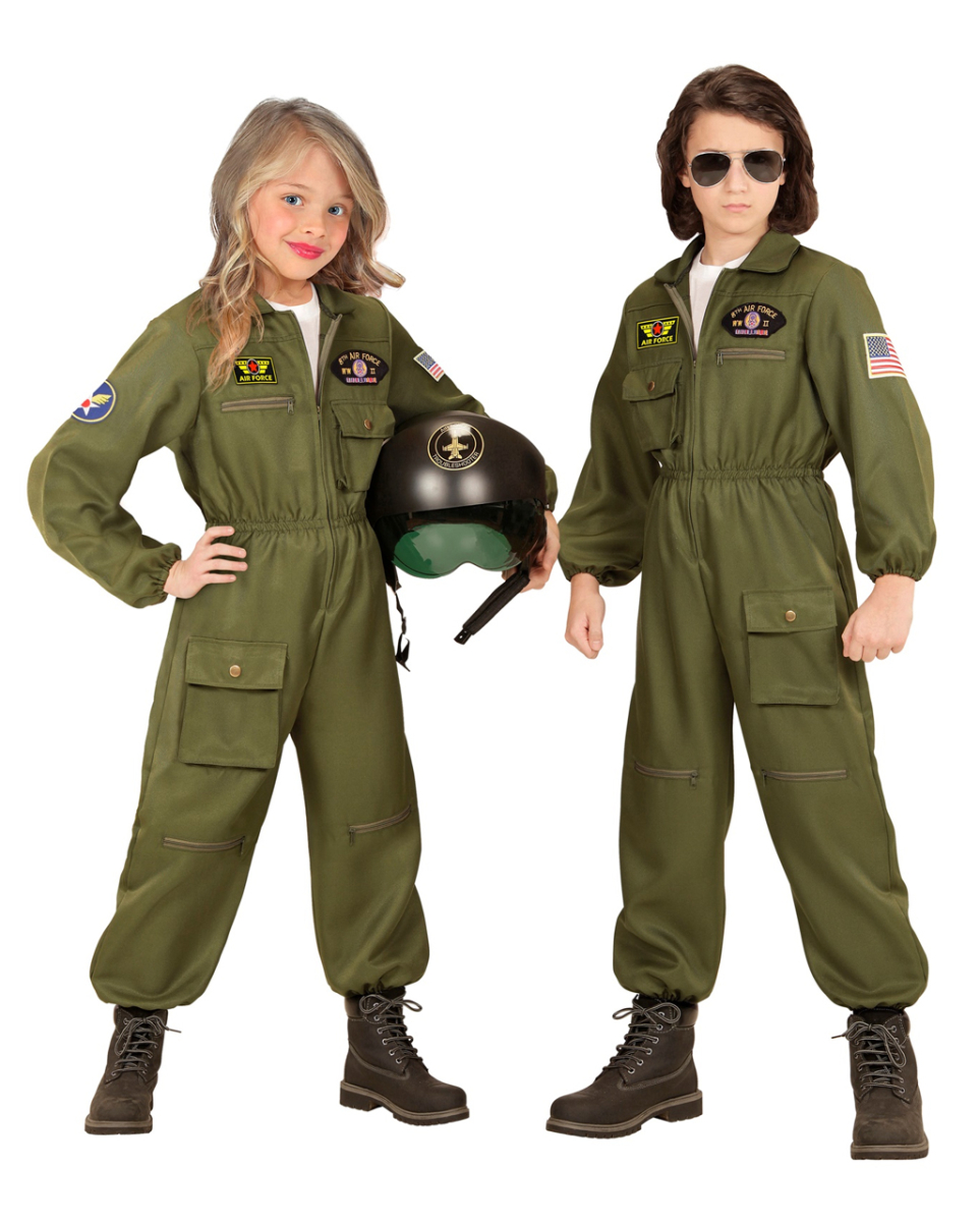 Kampfjet Pilot Kinderkostüm L / 11-13 Jahre