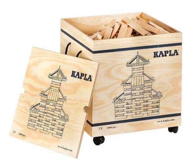 Kapla - KAPLA 1000er Box mit Rollen und 2 Anleitungsheften
