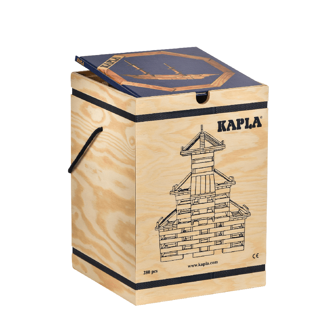 Kapla - Kasten 280 Holzbausteine Blaues Buch