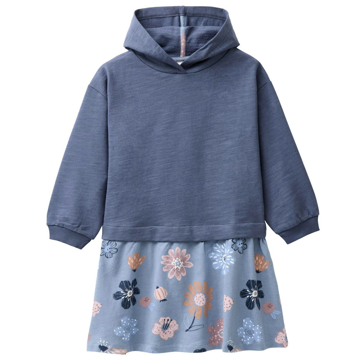 Kapuzen Sweatkleid indigoblau 134