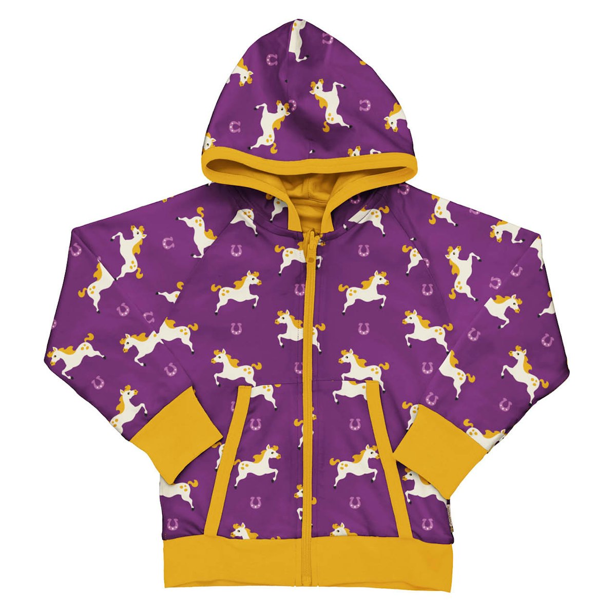 Kapuzenjacke zum Wenden Pferd lila 122/128