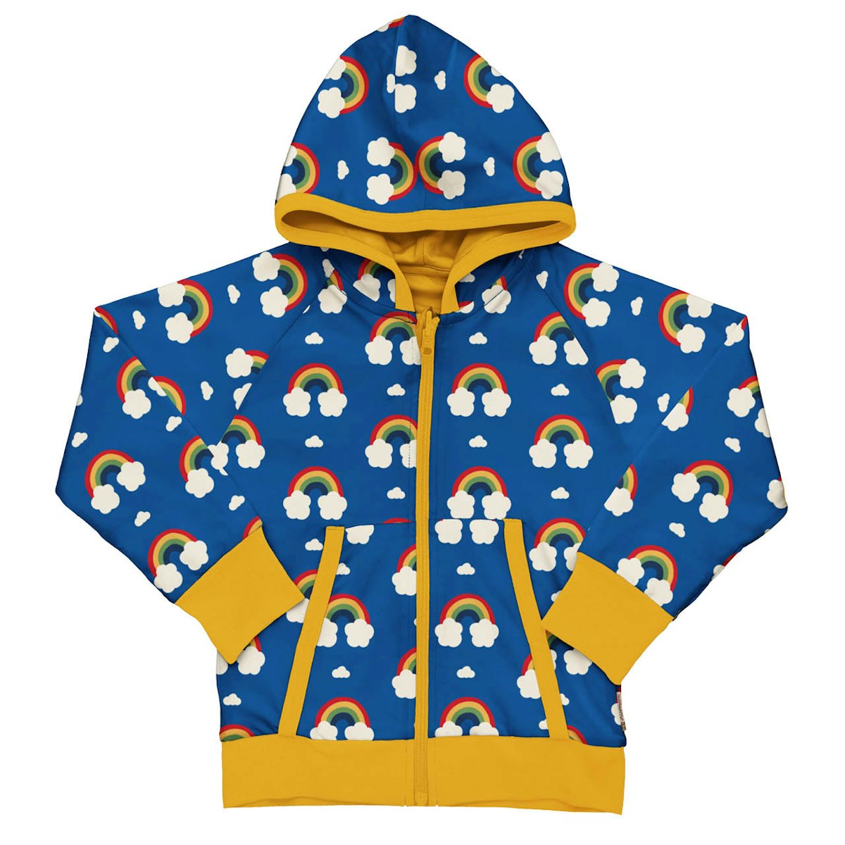 Kapuzenjacke zum Wenden Regenbogen blau 86/92