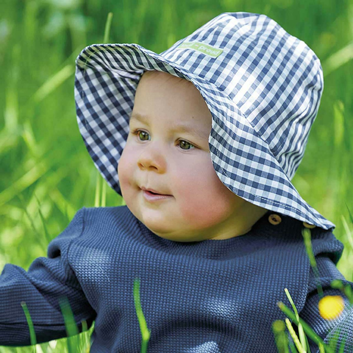 Karierter Sonnenhut navy 122