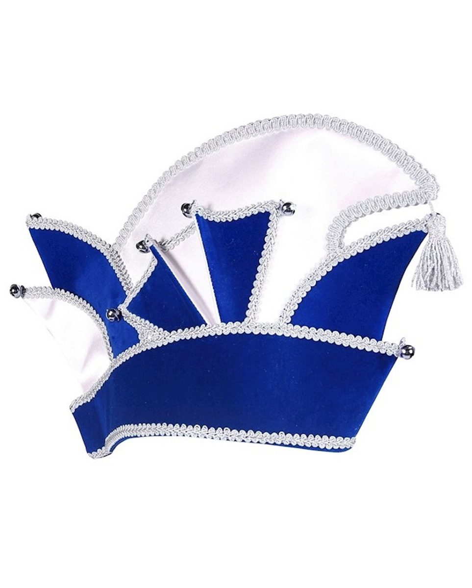 Karnevals Komiteemütze Deluxe in Blau-Silber 61
