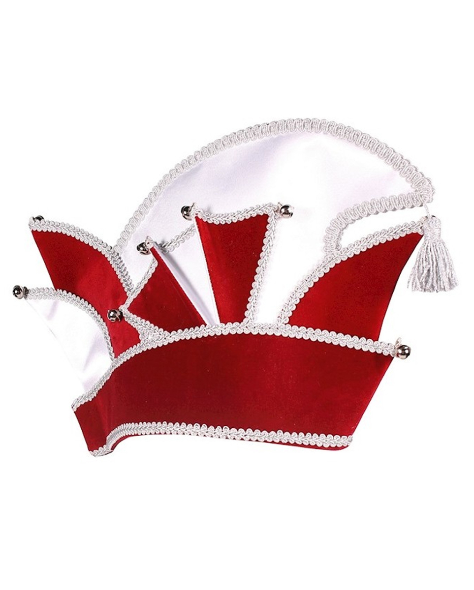 Karnevals Komiteemütze Deluxe in Rot-Silber
