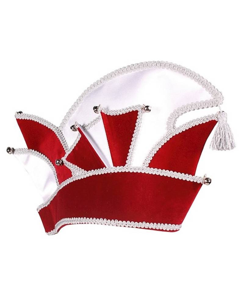 Karnevals Komiteemütze Deluxe in Rot-Silber 59