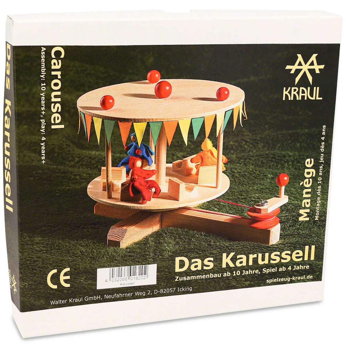 Karussell Holzbausatz mit Kurbel 28 cm