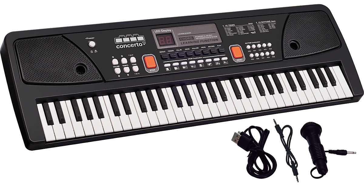 Keyboard 61 Tasten, mit Mikrofon und USB Kabel, 63 cm von Reig