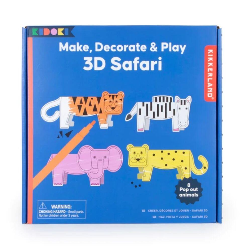 Kikkerland Design - Kikkerland 3D Safari- Basteln, Malen, Spielen Kikkerland Design - Kikkerland 3D Safari- Basteln, Malen, Spielen